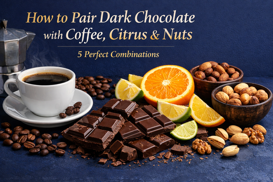 How to Pair Dark Chocolate with Coffee, Citrus & Nuts — 5 Perfect Combinations