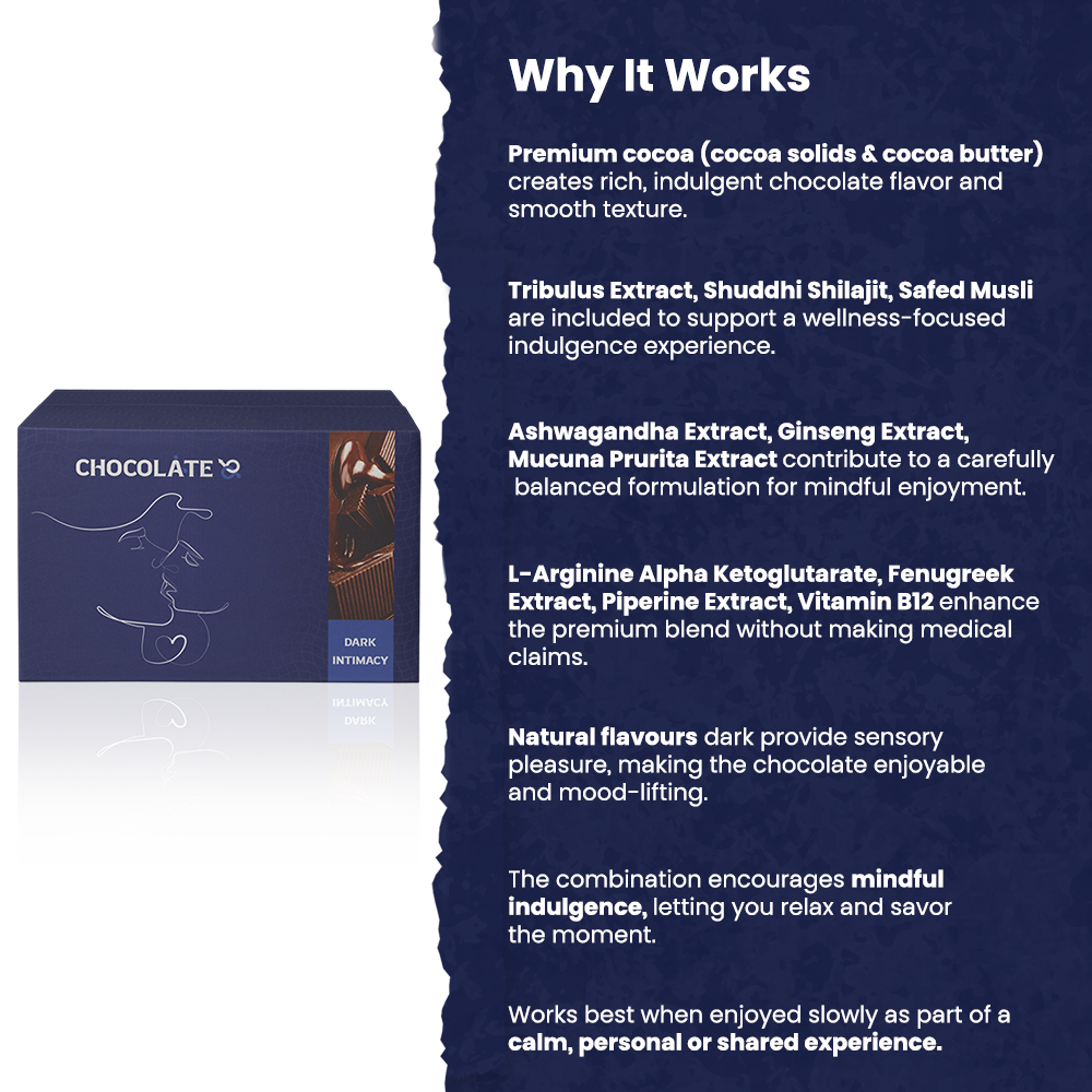 Chocolate69 — Dark Intimacy Chocolate (Dark Flavoured) Premium Adult-Wellness Chocolate (Pack of 3)