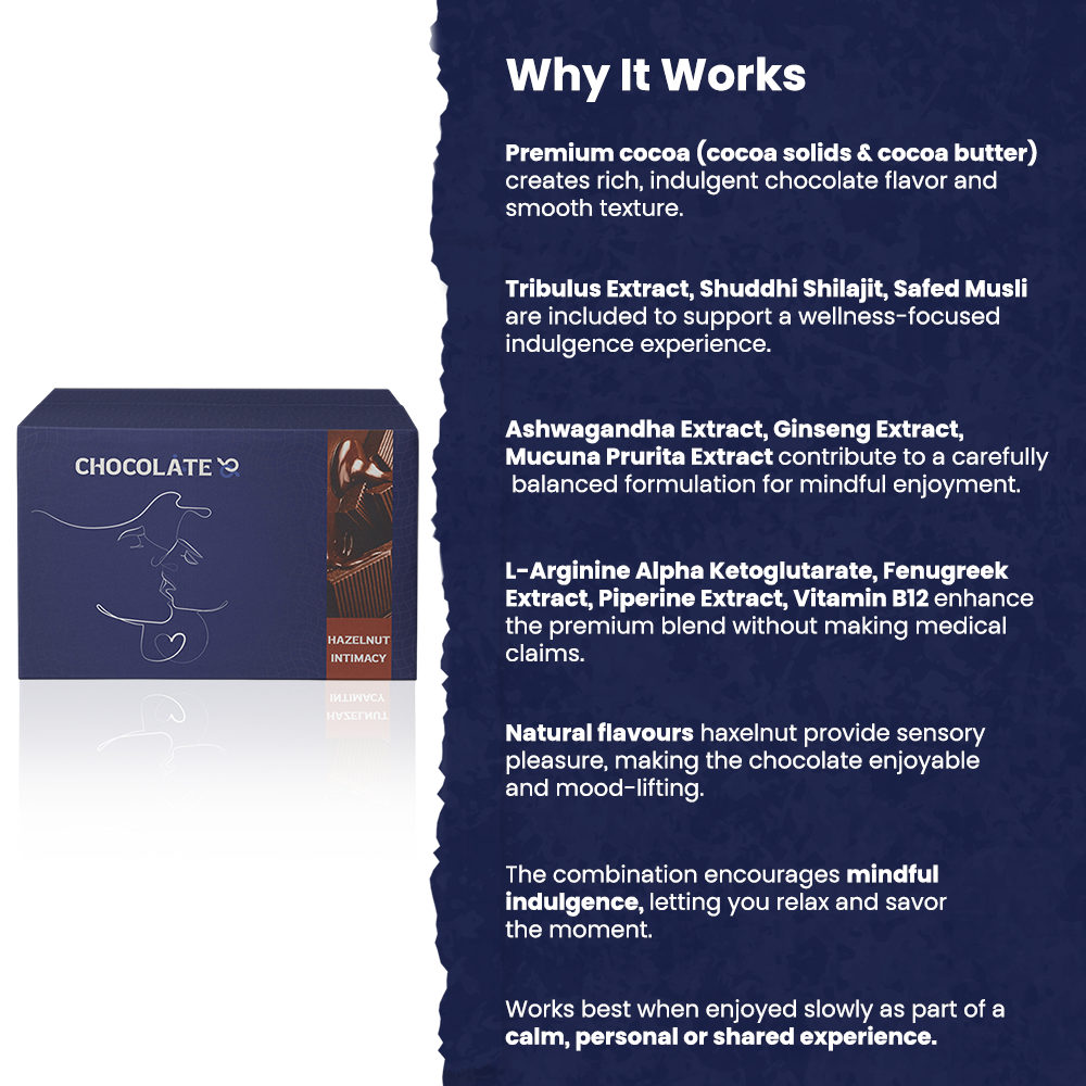 Chocolate69 — Hazelnut Intimacy Chocolate (Hazelnut Flavoured) | Adult Wellness Chocolate (Pack of 3)